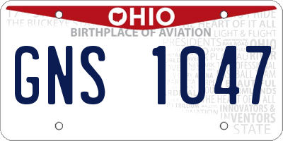 OH license plate GNS1047
