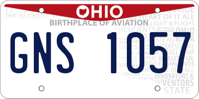 OH license plate GNS1057