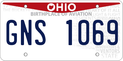 OH license plate GNS1069