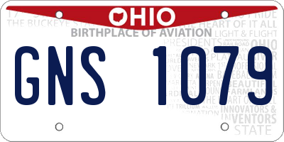 OH license plate GNS1079