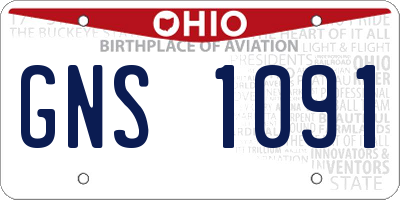 OH license plate GNS1091