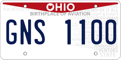 OH license plate GNS1100
