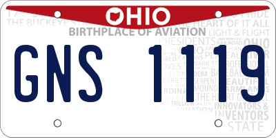 OH license plate GNS1119