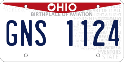 OH license plate GNS1124