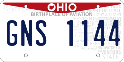 OH license plate GNS1144