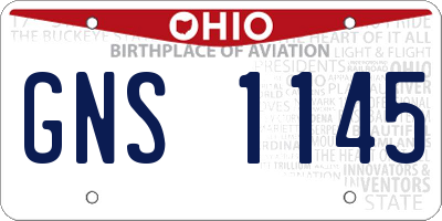 OH license plate GNS1145