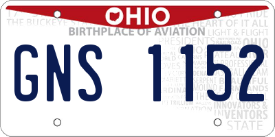 OH license plate GNS1152