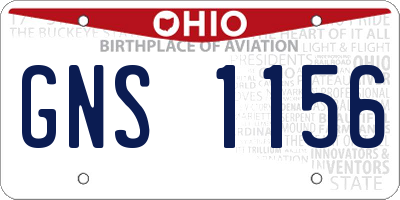 OH license plate GNS1156