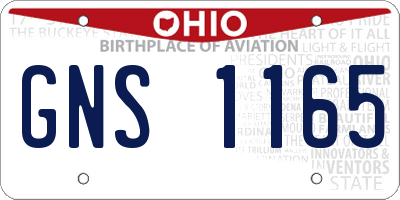 OH license plate GNS1165