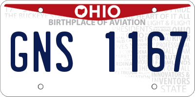 OH license plate GNS1167