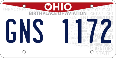 OH license plate GNS1172