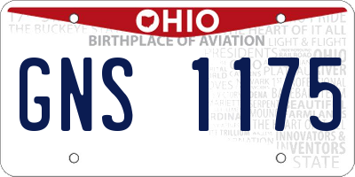 OH license plate GNS1175