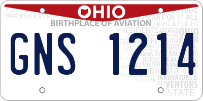 OH license plate GNS1214