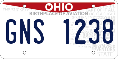 OH license plate GNS1238