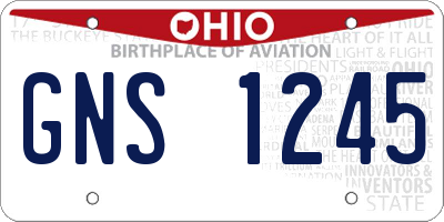 OH license plate GNS1245