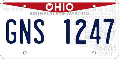OH license plate GNS1247