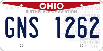 OH license plate GNS1262
