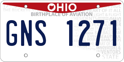 OH license plate GNS1271