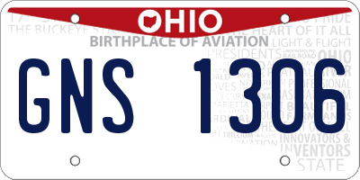 OH license plate GNS1306