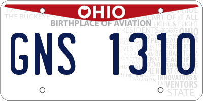 OH license plate GNS1310