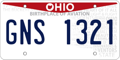 OH license plate GNS1321