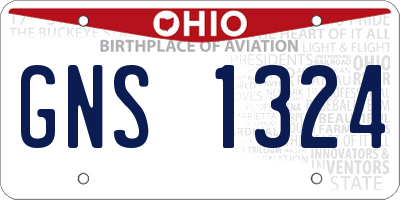 OH license plate GNS1324