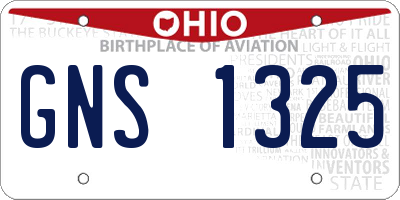 OH license plate GNS1325