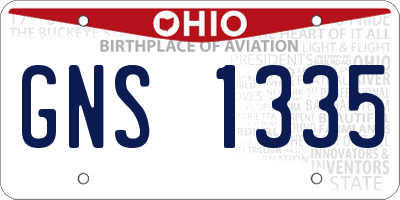 OH license plate GNS1335