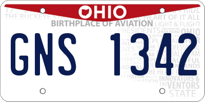 OH license plate GNS1342