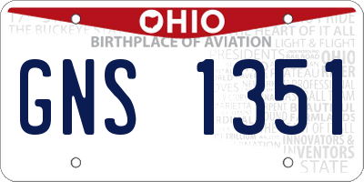 OH license plate GNS1351