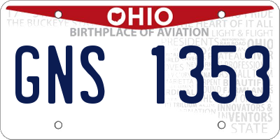 OH license plate GNS1353