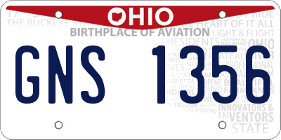 OH license plate GNS1356