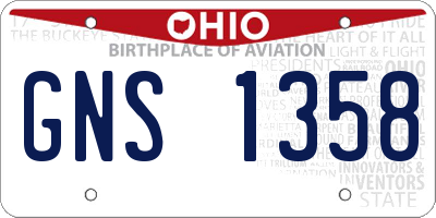 OH license plate GNS1358