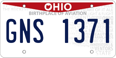 OH license plate GNS1371