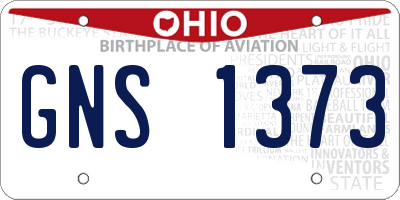 OH license plate GNS1373