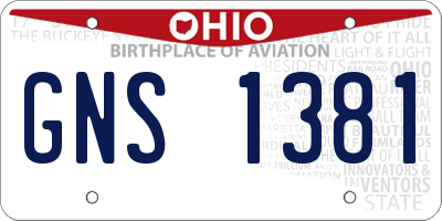 OH license plate GNS1381