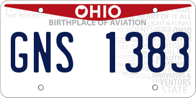 OH license plate GNS1383