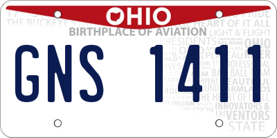 OH license plate GNS1411