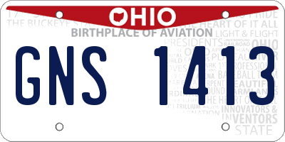 OH license plate GNS1413