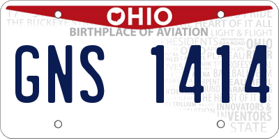 OH license plate GNS1414