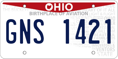 OH license plate GNS1421