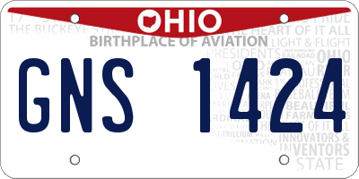OH license plate GNS1424