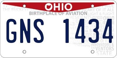 OH license plate GNS1434