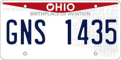 OH license plate GNS1435
