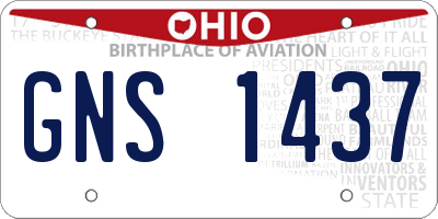 OH license plate GNS1437