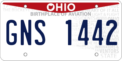 OH license plate GNS1442