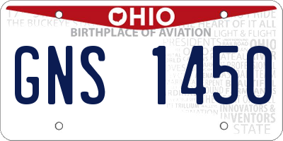 OH license plate GNS1450