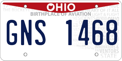 OH license plate GNS1468