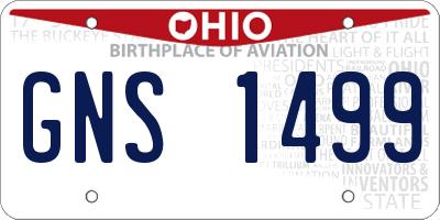 OH license plate GNS1499