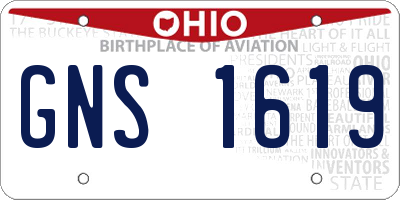 OH license plate GNS1619